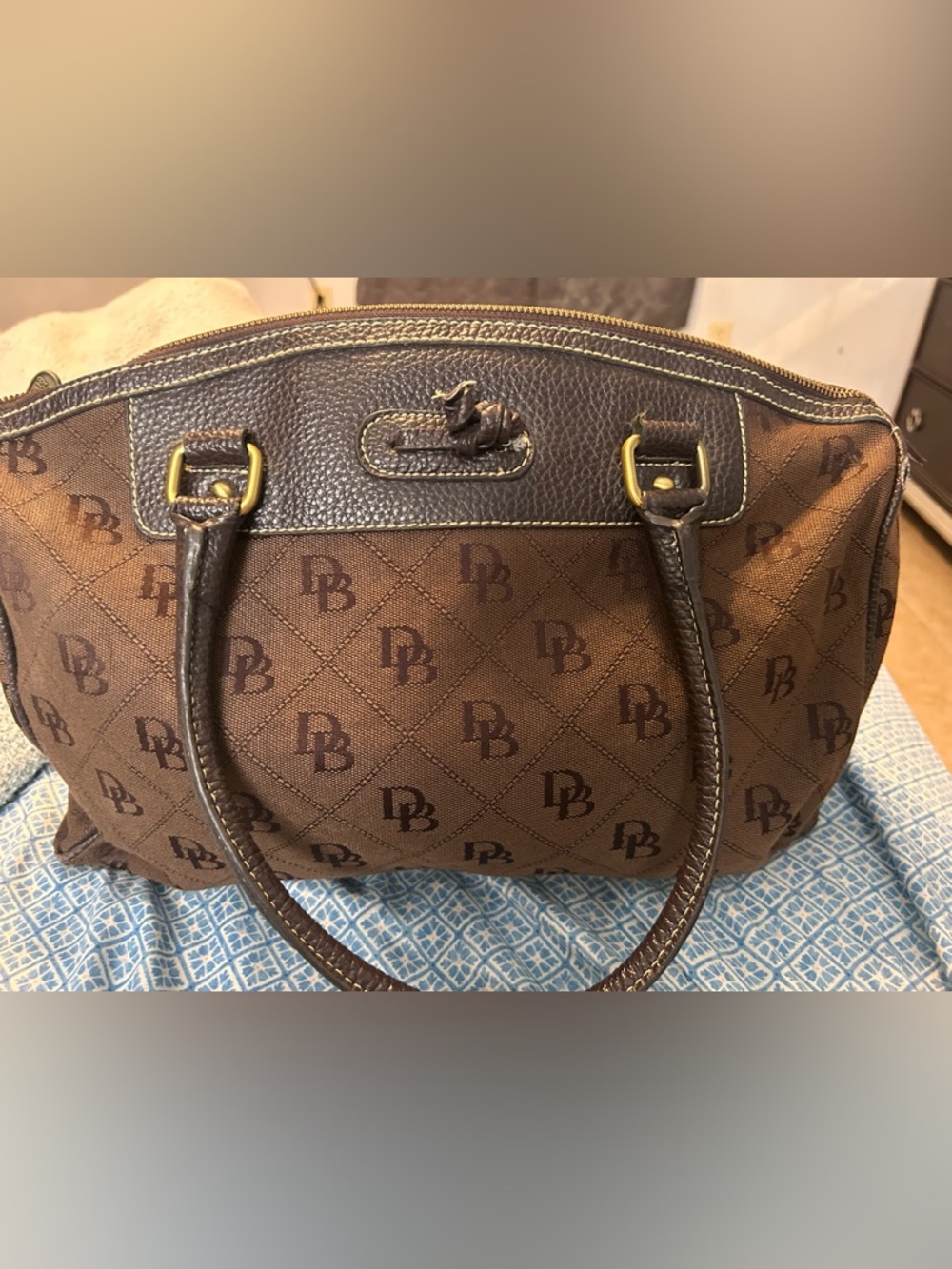 Dooney & Bourke Brown Logo Dome Satchel